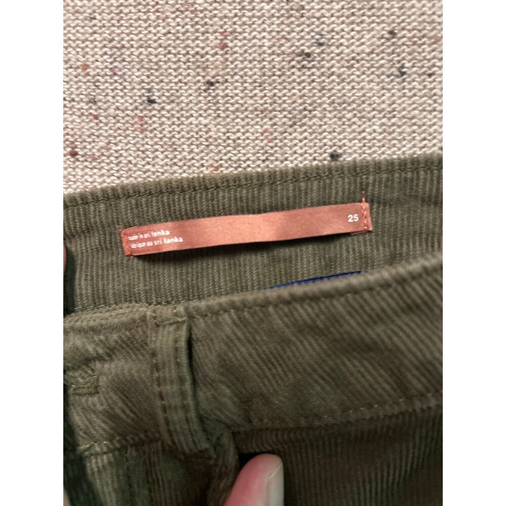 Pilcro Anthropologie Wide Leg Corduroy Pants 25 Olive Green Academia - Picture 6 of 7